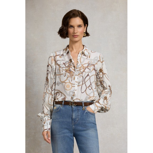 Holland Cooper Womens Off-White Beau Shirt main image