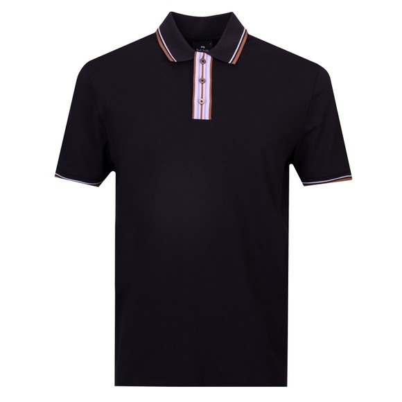 PS Paul Smith Mens Black Placket Stripes Polo main image