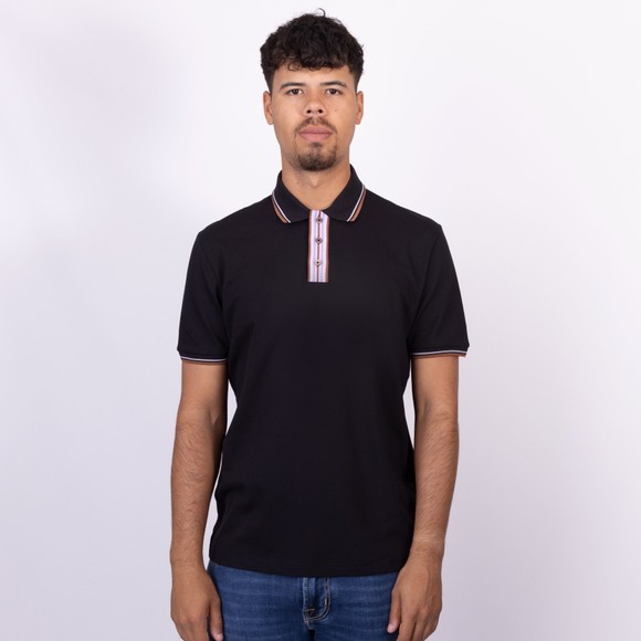 PS Paul Smith Mens Black Placket Stripes Polo main image