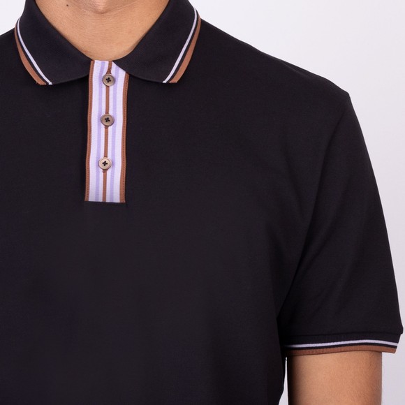 PS Paul Smith Mens Black Placket Stripes Polo main image
