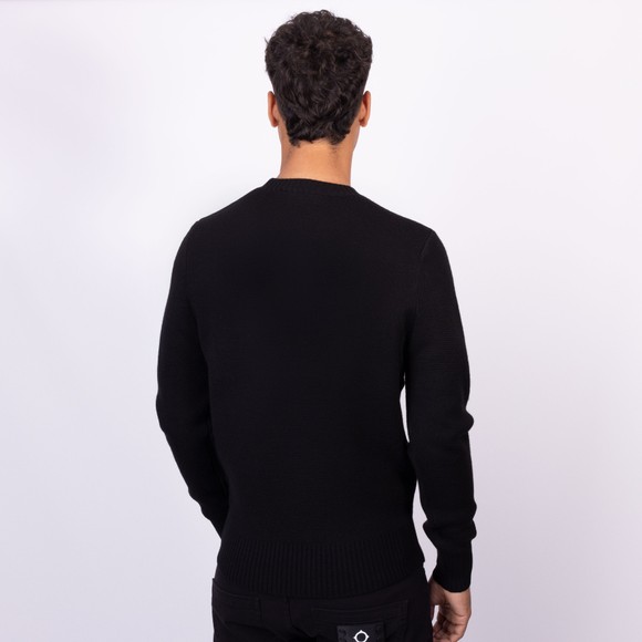 Ma.Strum Mens Black Montage Crew Neck Knit Jumper main image
