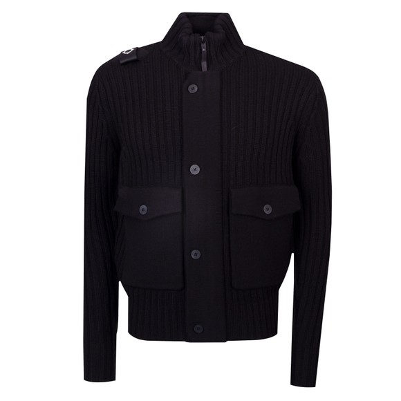 Ma.Strum Mens Black Glaze Full Zip Knit Jumper main image