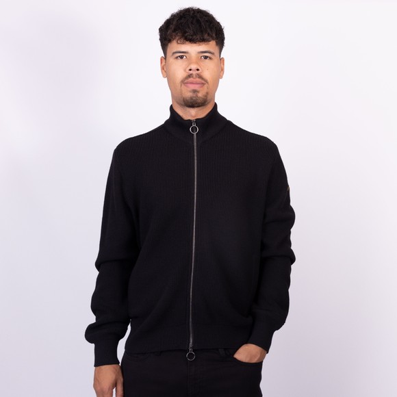 Paul & Shark Mens Black Knitted Wool Full Zip Sweater main image