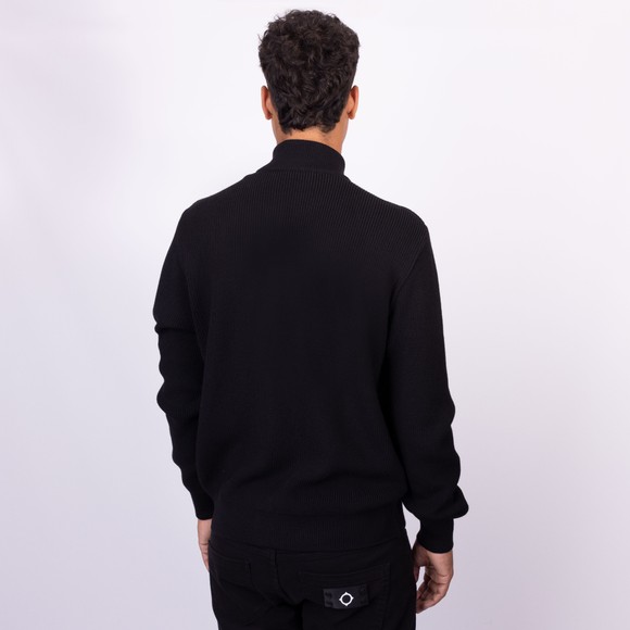 Paul & Shark Mens Black Knitted Wool Full Zip Sweater main image