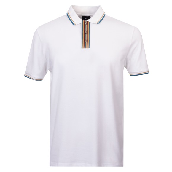 PS Paul Smith Mens White Placket Stripes Polo main image