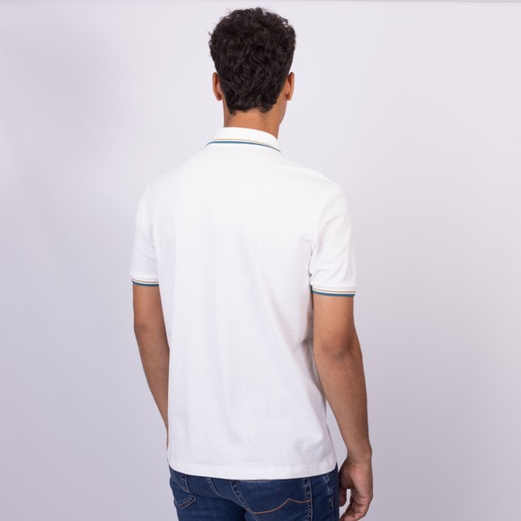 PS Paul Smith Mens White Placket Stripes Polo main image