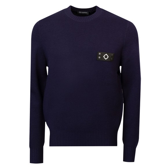 Ma.Strum Mens Blue Montage Crew Neck Knit Jumper main image