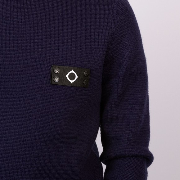 Ma.Strum Mens Blue Montage Crew Neck Knit Jumper main image