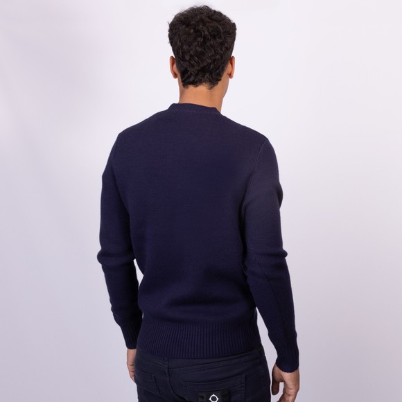 Ma.Strum Mens Blue Montage Crew Neck Knit Jumper main image