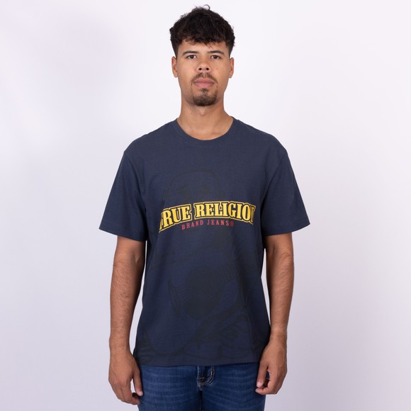 True Religion Mens Blue SS Shadow Logo T-Shirt main image