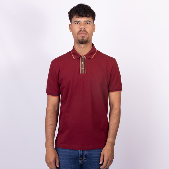 PS Paul Smith Mens Red Placket Stripes Polo main image
