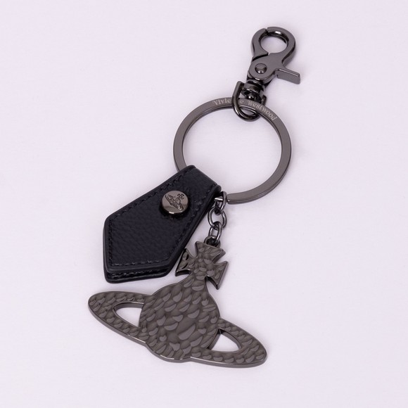 Vivienne Westwood Womens Grey Hammered Orb Keyring main image