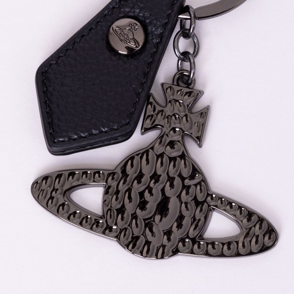Vivienne Westwood Womens Grey Hammered Orb Keyring main image