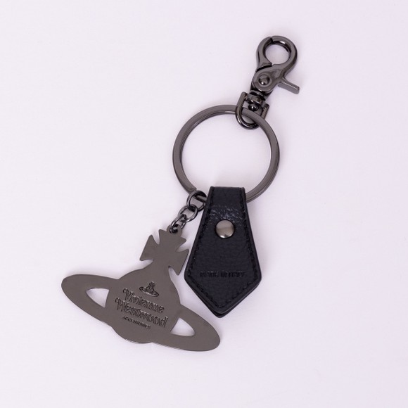 Vivienne Westwood Womens Grey Hammered Orb Keyring main image