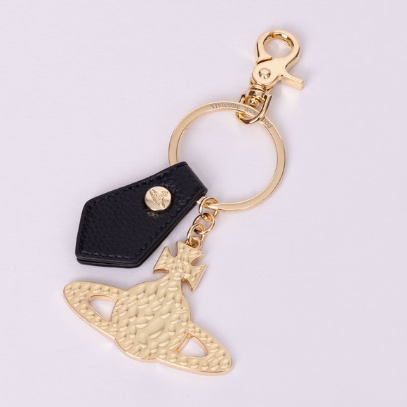 Vivienne Westwood Womens Gold Hammered Orb Keyring main image