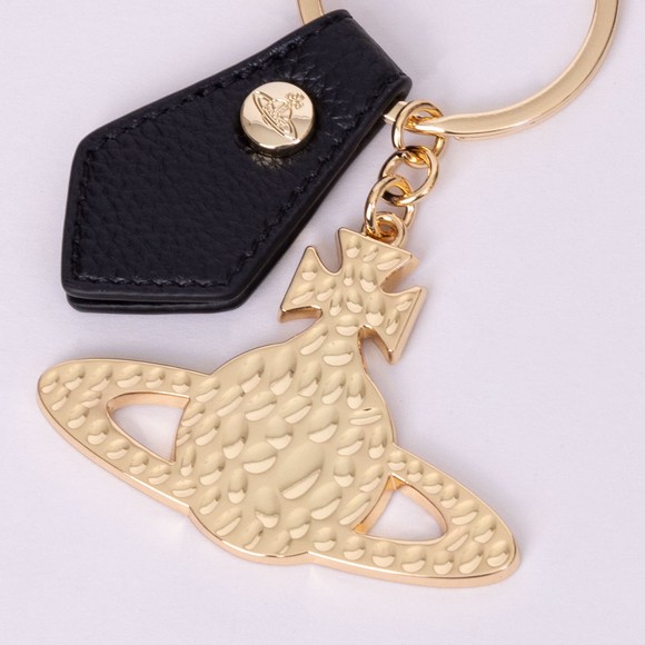 Vivienne Westwood Womens Gold Hammered Orb Keyring main image