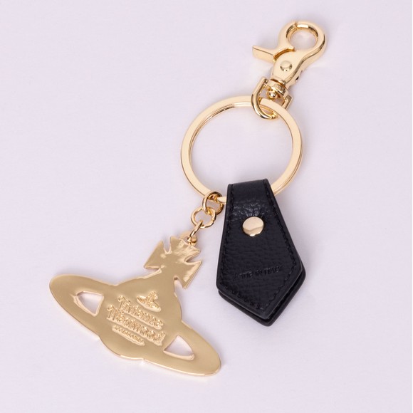 Vivienne Westwood Womens Gold Hammered Orb Keyring main image