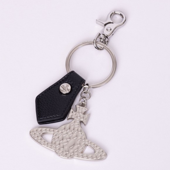 Vivienne Westwood Womens Grey Hammered Orb Keyring main image
