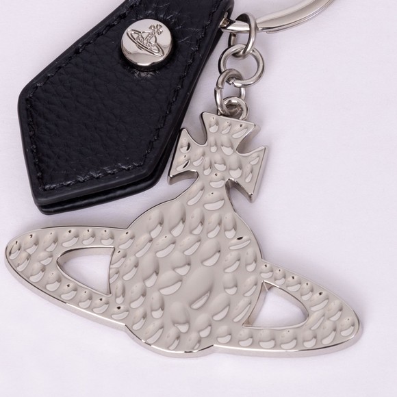 Vivienne Westwood Womens Grey Hammered Orb Keyring main image