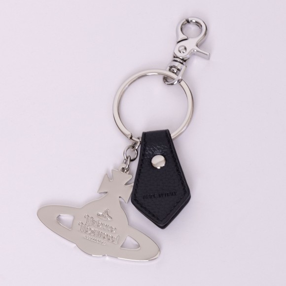 Vivienne Westwood Womens Grey Hammered Orb Keyring main image