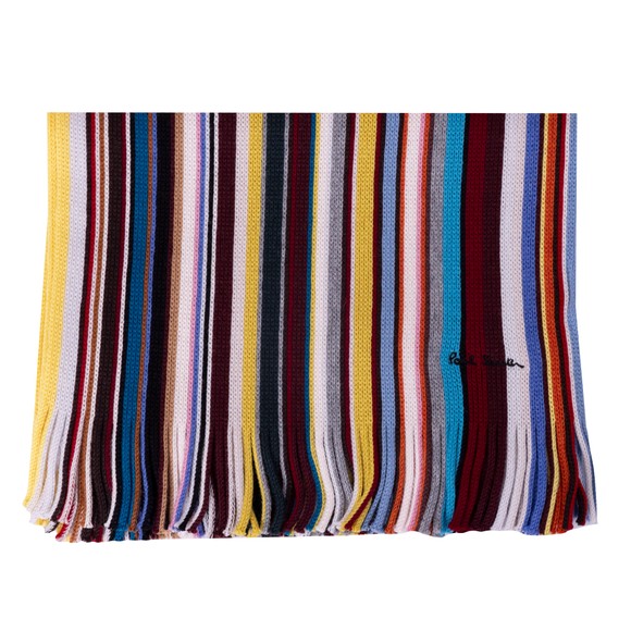 Paul Smith Mens Multicoloured Merino Wool Signature Stripe Scarf main image