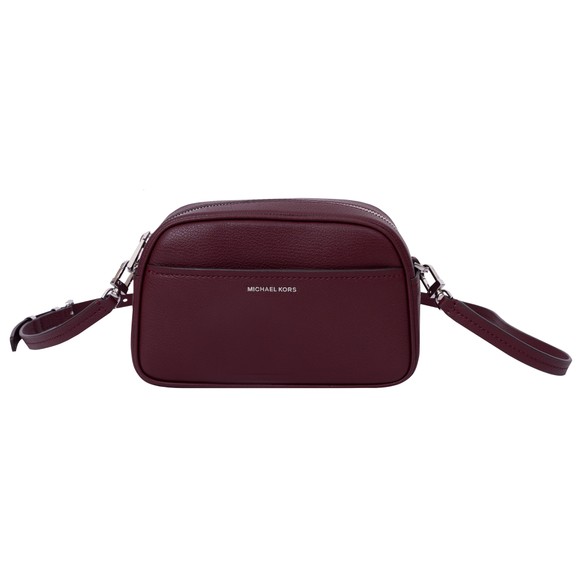 Michael Kors Womens Red Jet Set Small Leather Crossbody Bag main image
