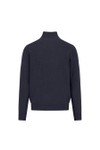 Fynch Hatton Mens Blue Troyer 1/4 Zip Merino Cashmere Jumper
