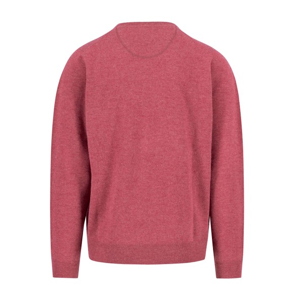 Fynch Hatton Mens Red V Neck Merino Cashmere Jumper