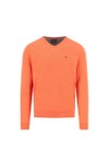 Fynch Hatton Mens Red V Neck Merino Cashmere Jumper