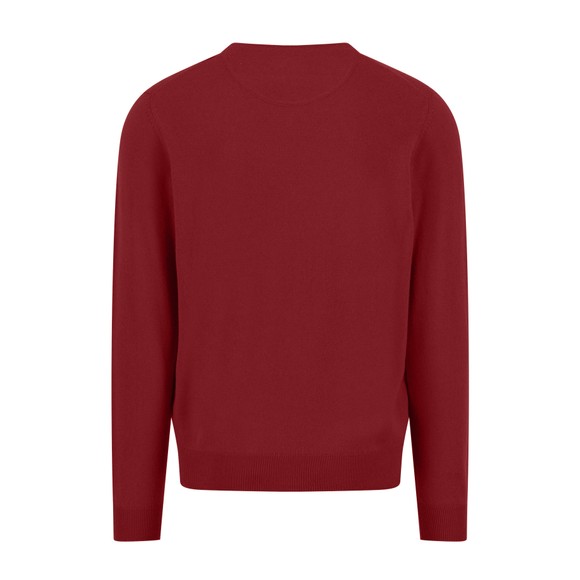 Fynch Hatton Mens Red V Neck Merino Cashmere Jumper