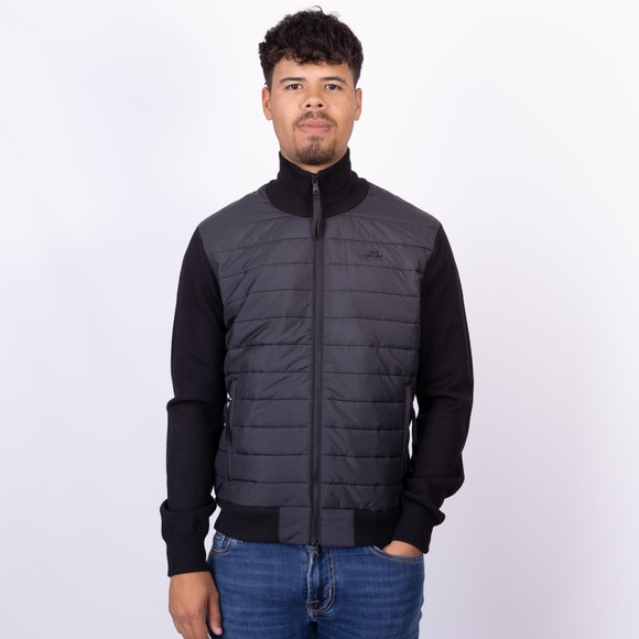 J.Lindeberg Mens Black Bodie Knitted Hybrid Jacket main image
