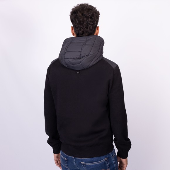 J.Lindeberg Mens Black Thorn Hood Knit Hybrid Jacket main image