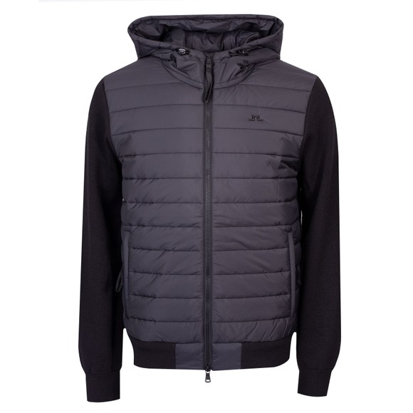 J.Lindeberg Mens Black Thorn Hood Knit Hybrid Jacket main image