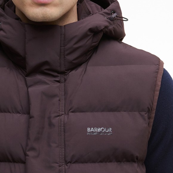 Barbour International Mens Purple Padley Puffer Gilet main image