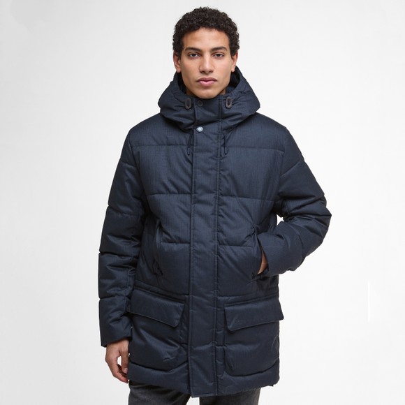 Barbour Lifestyle Mens Blue Check Winter Beaufort Puffer Jacket main image