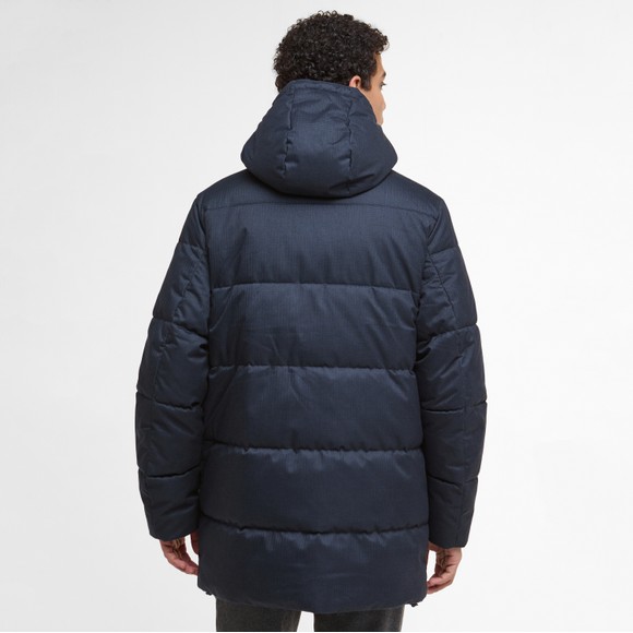 Barbour Lifestyle Mens Blue Check Winter Beaufort Puffer Jacket main image