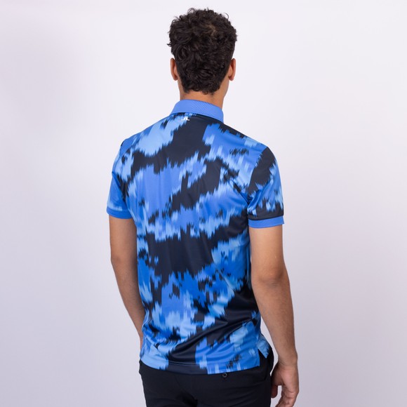 J.Lindeberg Mens Blue Tour Tech Print Polo Shirt main image