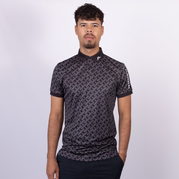 J.Lindeberg Mens Black Tour Tech Print Polo Shirt main image