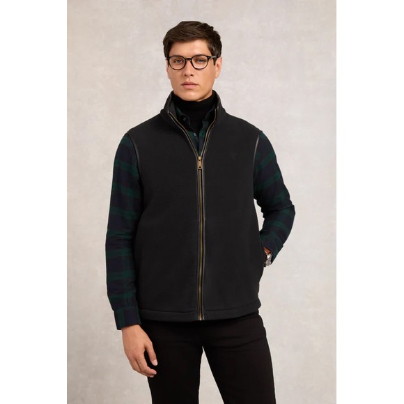 Holland Cooper Mens Black Mens Country Fleece Gilet main image