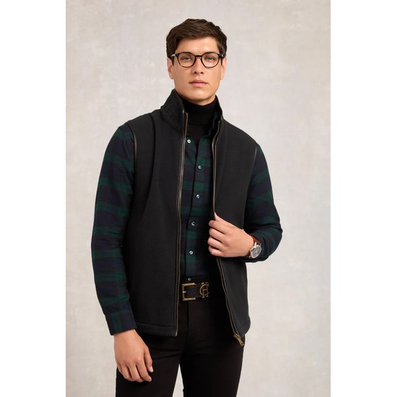 Holland Cooper Mens Black Mens Country Fleece Gilet main image