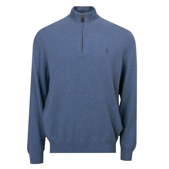 Polo Ralph Lauren Mens Blue Wool 1/4 Zip Jumper main image