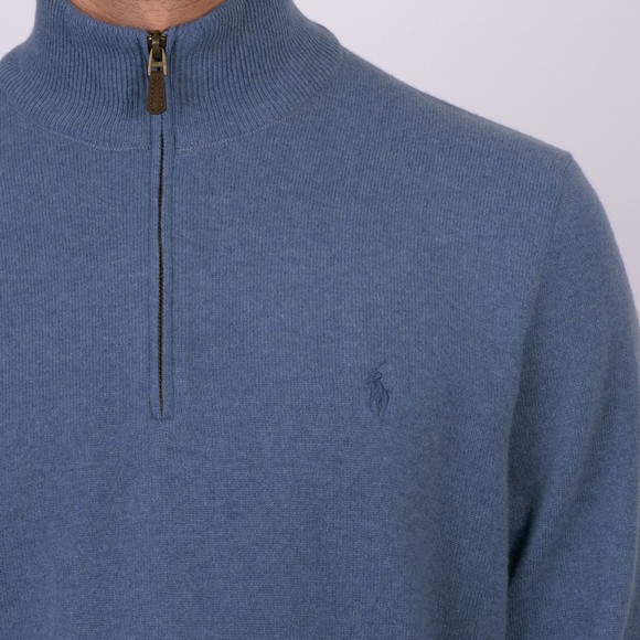 Polo Ralph Lauren Mens Blue Wool 1/4 Zip Jumper main image