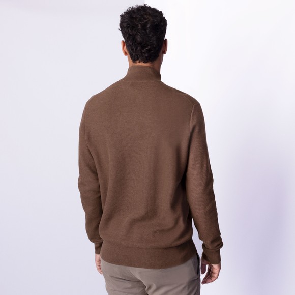 Polo Ralph Lauren Mens Brown Waffle Half Zip Sweatshirt main image