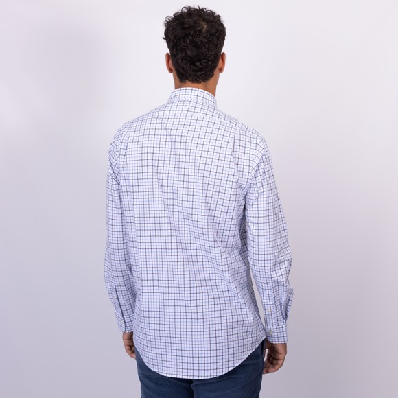 Polo Ralph Lauren Mens White Custom Fit Plaid Stretch Poplin Shirt main image