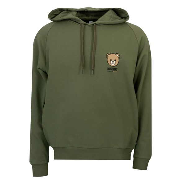 Moschino Mens Green Bear Logo Overhead Hoodie main image