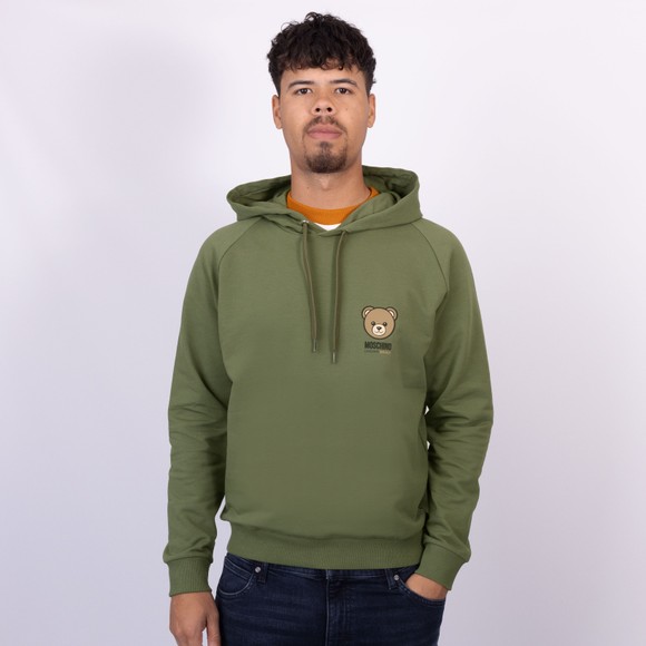 Moschino Mens Green Bear Logo Overhead Hoodie main image