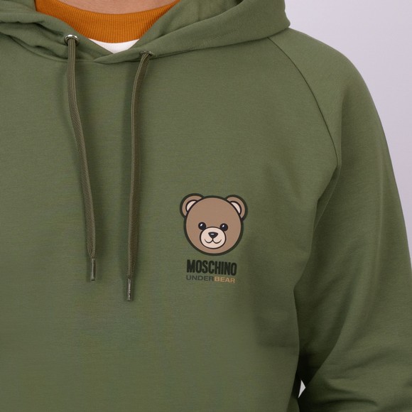 Moschino Mens Green Bear Logo Overhead Hoodie main image