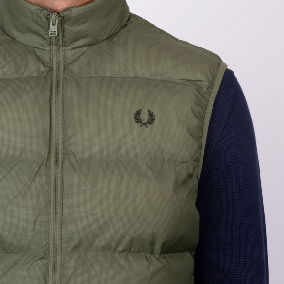 Fred Perry Mens Green Insulated Gilet main image