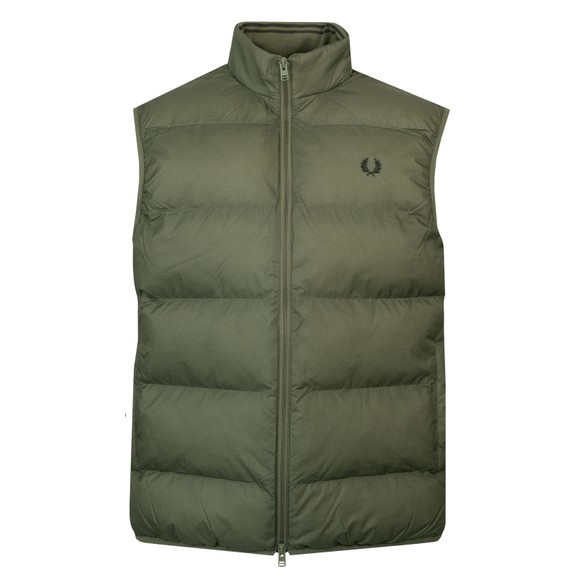 Fred Perry Mens Green Insulated Gilet main image