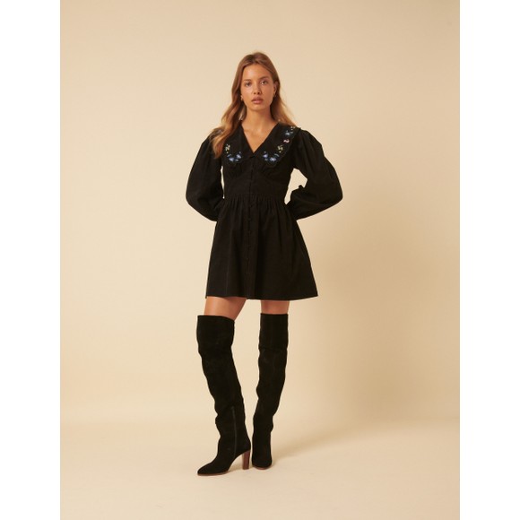 Nobody's Child Womens Black Bridie Mini Dress Embroidery main image